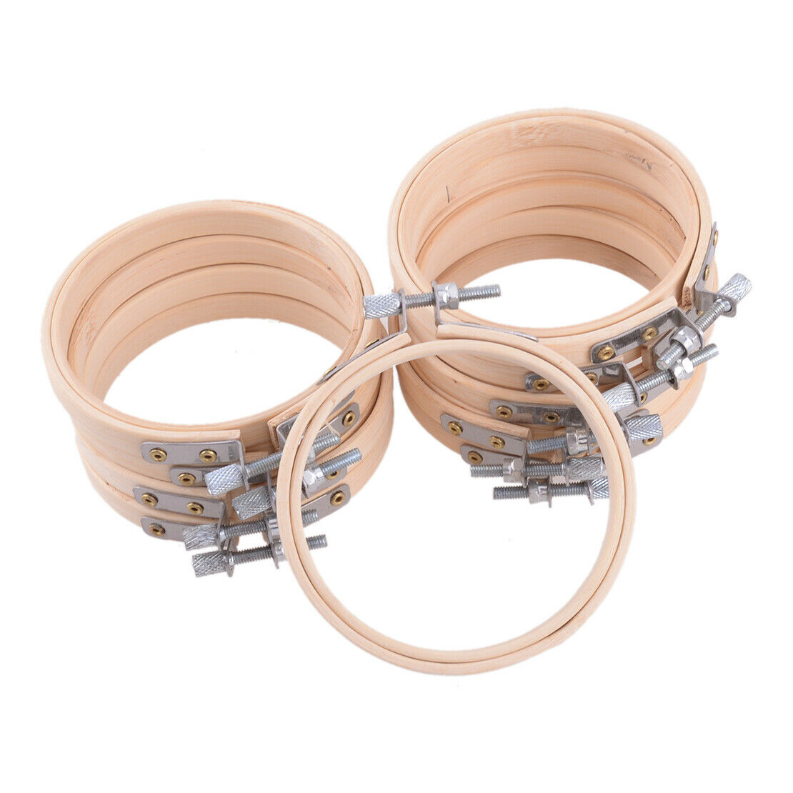 10pcs Embroidery Hoop Frame Bamboo Wood Round 3 Inch Cross Stitch Needlework New