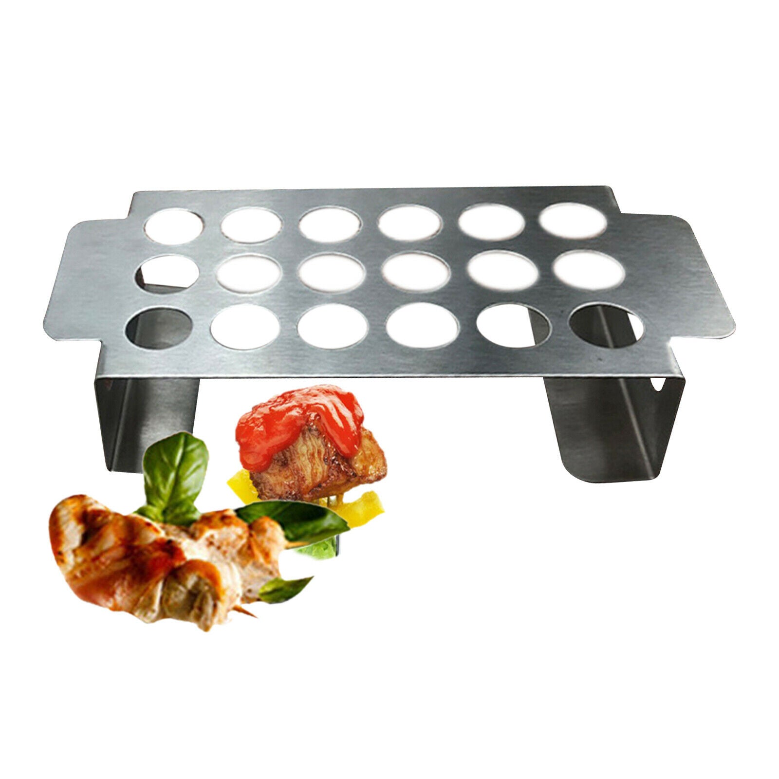 Portable BBQ Jalapeno Grill Rack Meat Vegetables Clip Holder Picnic BBQ Tool