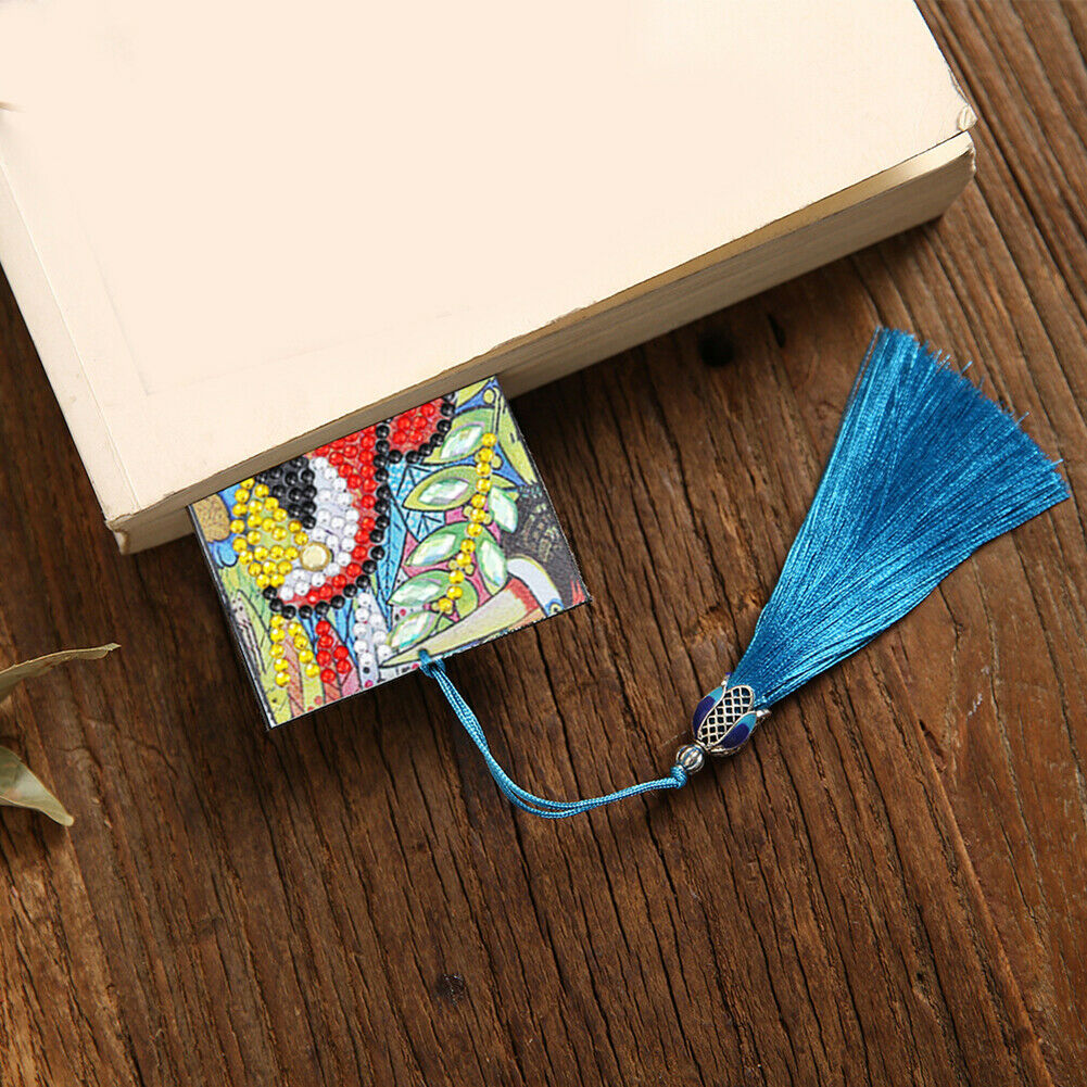 Tassel Leather Special Shaped DIY Diamond Painting Bookmark Art Handicraft  @