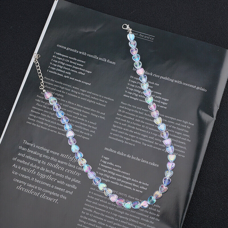 Sweet Acrylic Heart Chokers Necklace Decorations For Women Jewelry Accessor Rf
