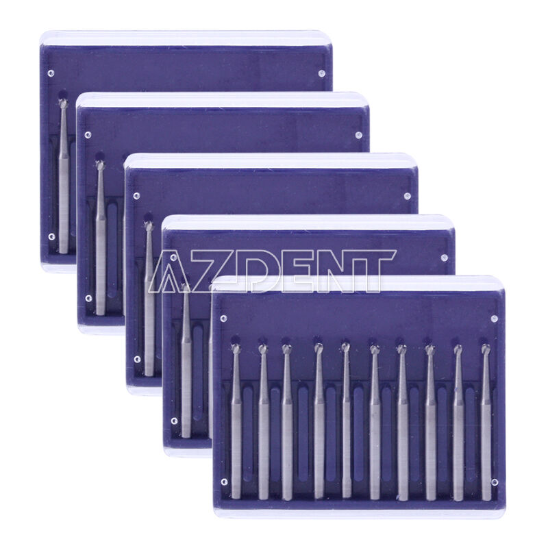 5Kits Dental Lab Carbide Tungsten Steel Drill Burs FG 3 for High Speed Handpiece
