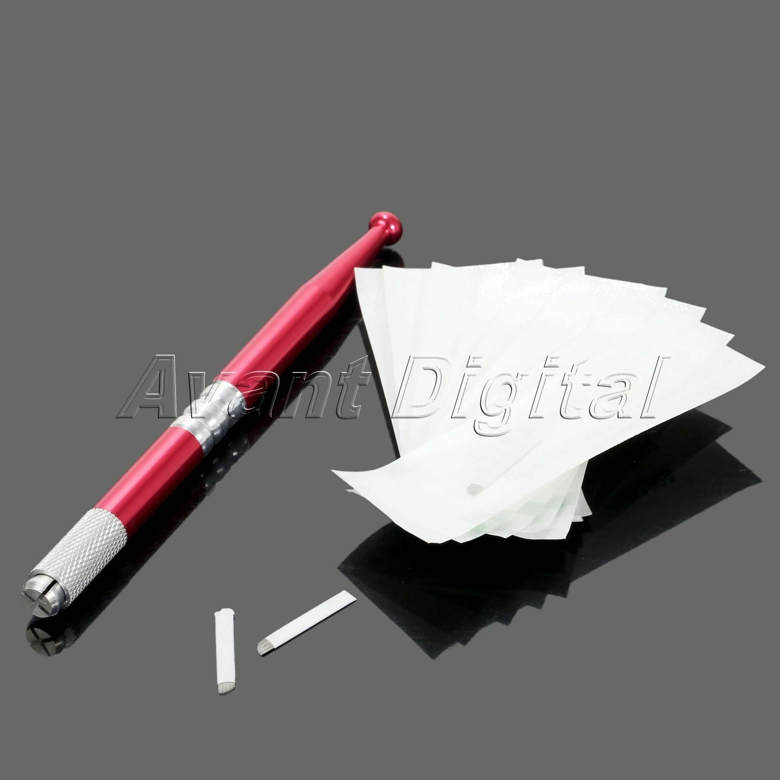 Professional permanent makeup Manual Tattoo Pen +12pcs Needle Blade for Eyebrow