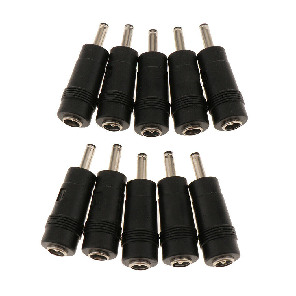 Lovoski 10 Pieces DC 5.5x2.1mm Female to 3.5x1.1mm Male Laptop Adapter