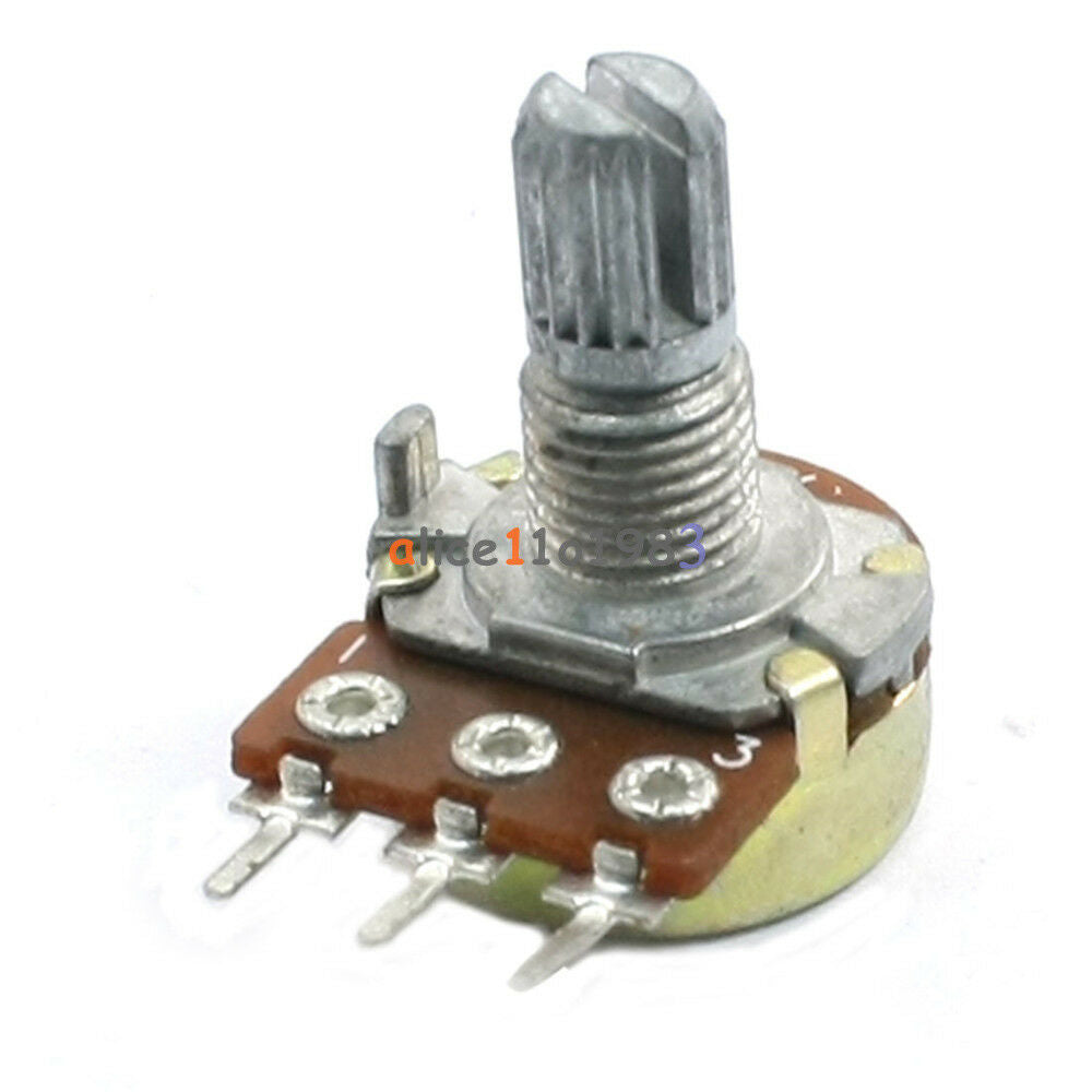 5PCS 5K Ohm B5K Knurled Shaft Linear Rotary Taper Potentiometer