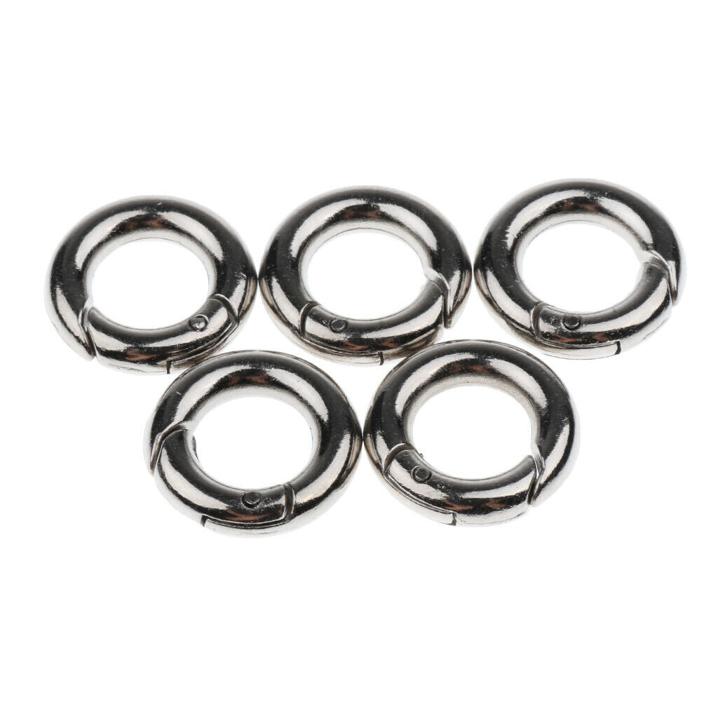 2X 5 lot Round Key Rings Push Gate Snap Open Hook Ring Connector Keychain 20mm