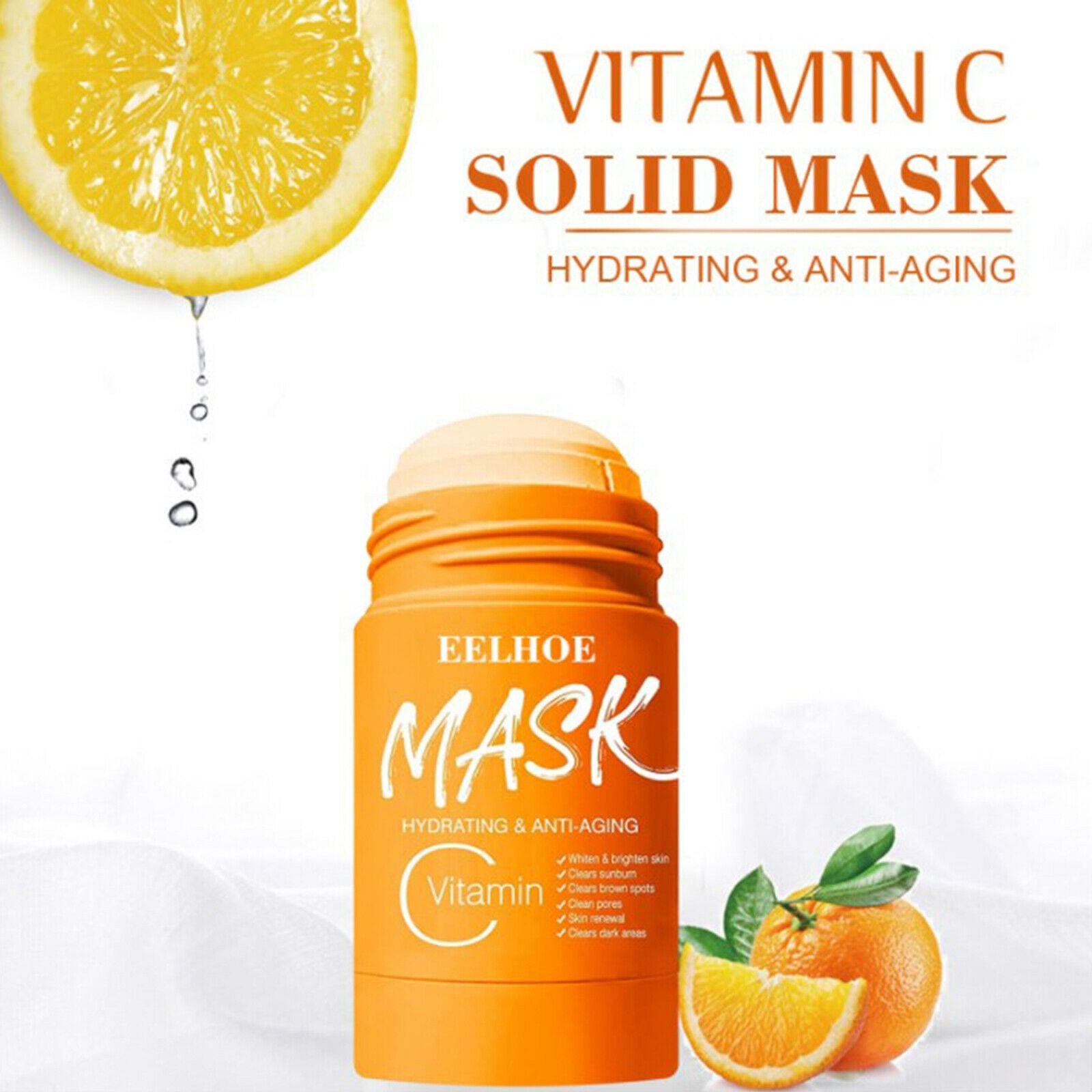 40g Solid Stick Face Purifying Moisturizing Firming for Men Women Vitamin C