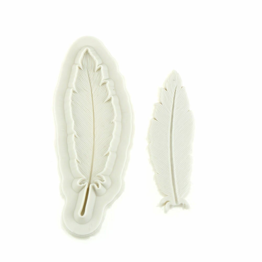 2pcs Feather Silicone Mold Fondant Mold Cake Decorating Tools Chocolate M.l8