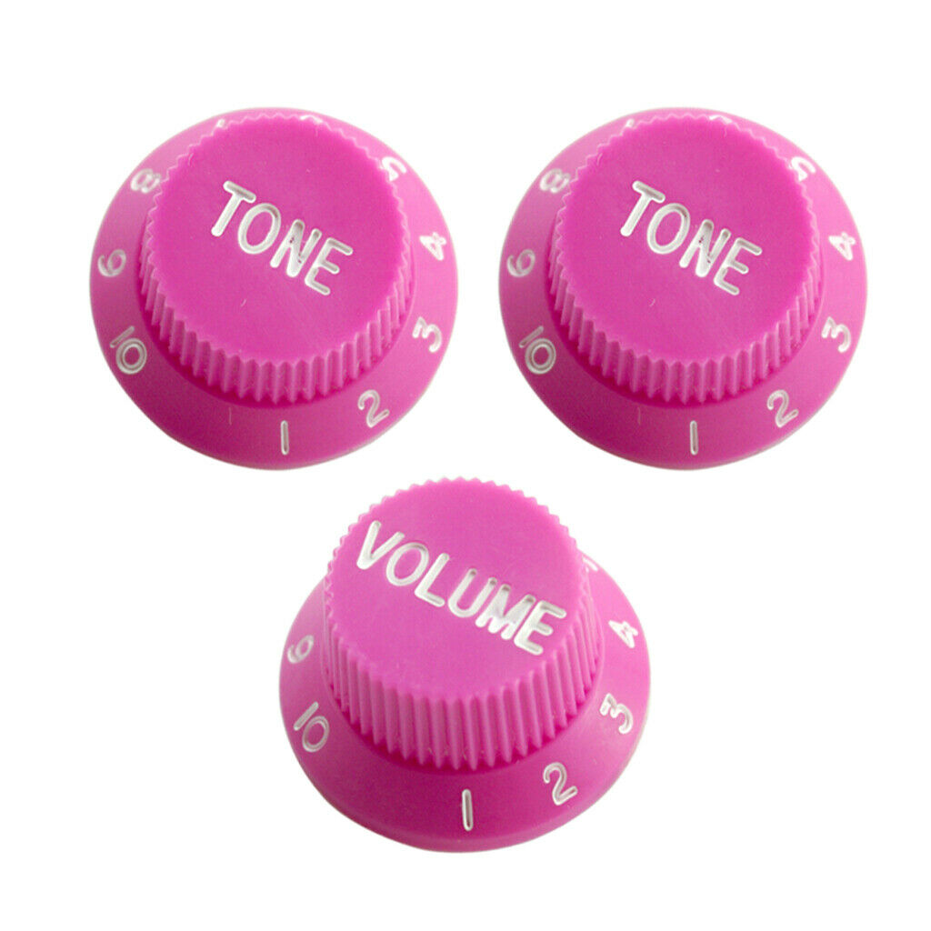 3pcs Bell Style Guitar Speed Knobs 1 Volume&2 Tone for ST SQ Guitar Pink