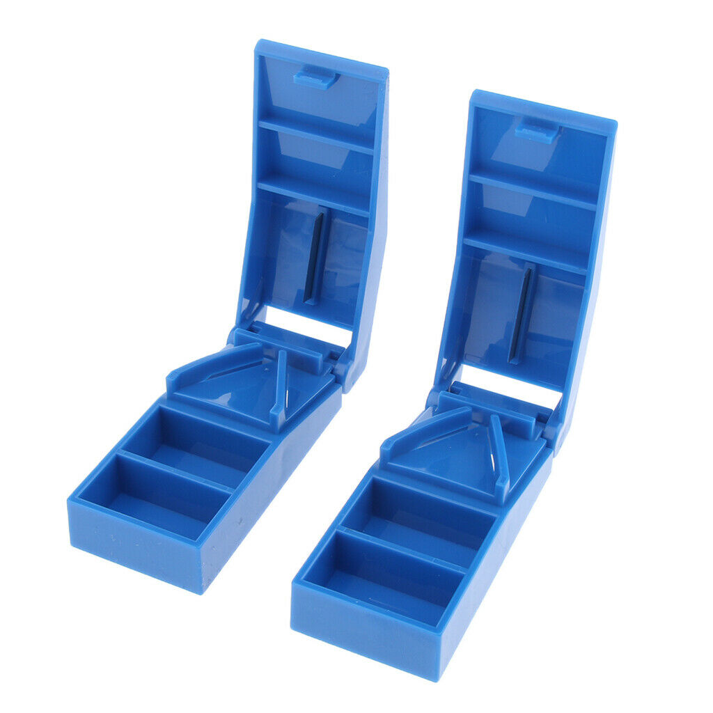 2X Portable Pill Cutters Splitters Case Pill Crushers for Elderly Child Pets