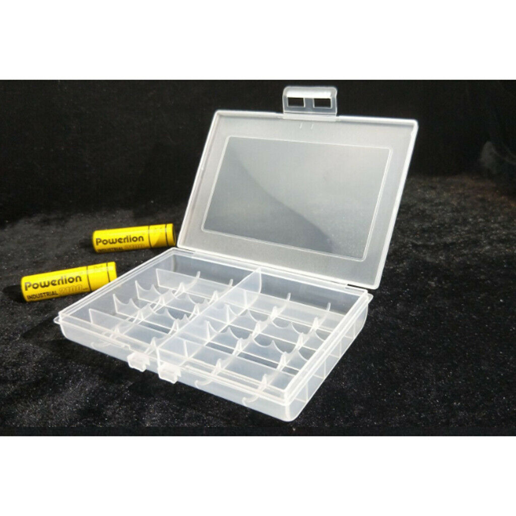 Plastic Battery Clear Storage Box 10xAAA + 4xAA Rechargeable Batteries