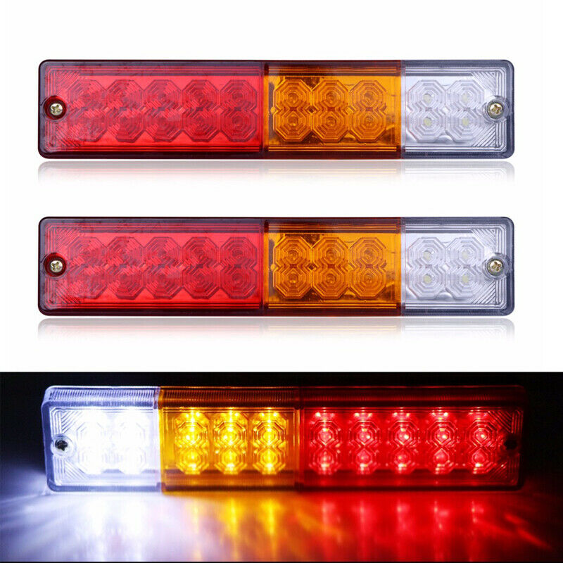 2x 12V 20LED Truck Trailer Tail Lights Turn Signal Reverse Brake Stop Rear Lamp