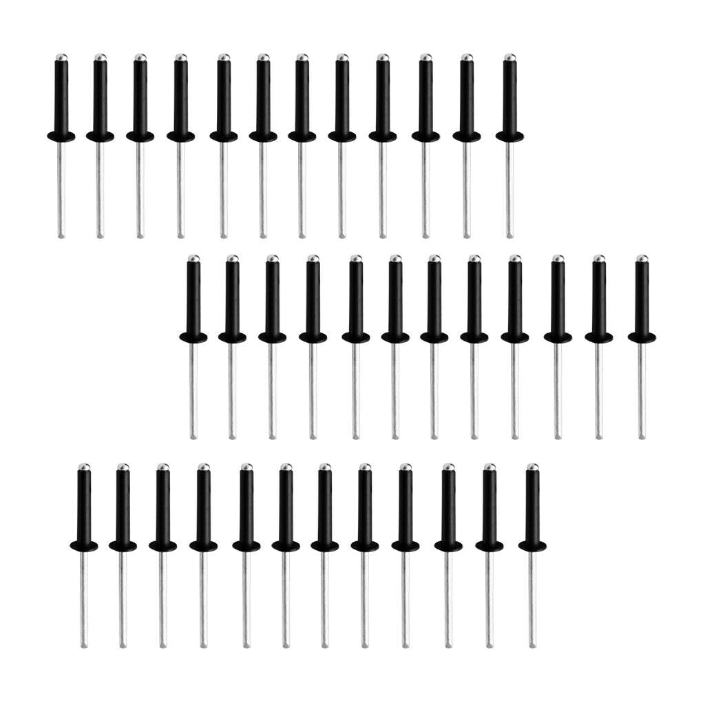36 Pieces M5 Aluminum Small Head Black Open End Blind   Kayak Rivet M5x25