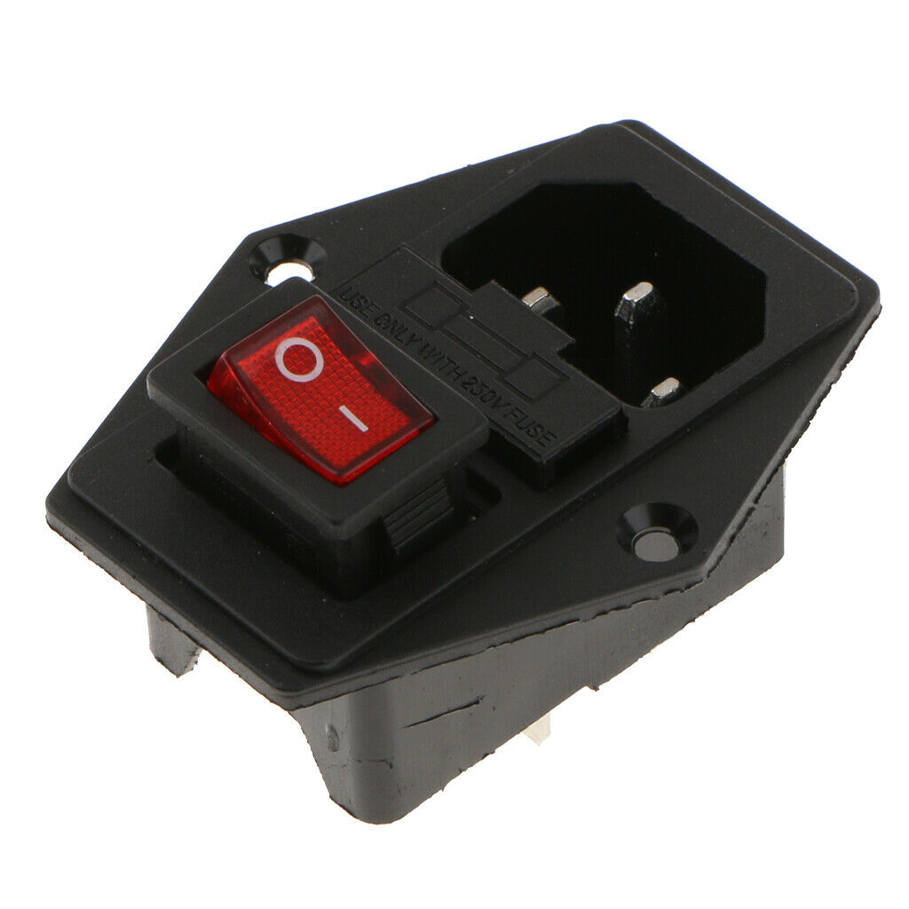 3pin Male Outlet Inlet Module Plug Fuse Switch Parts