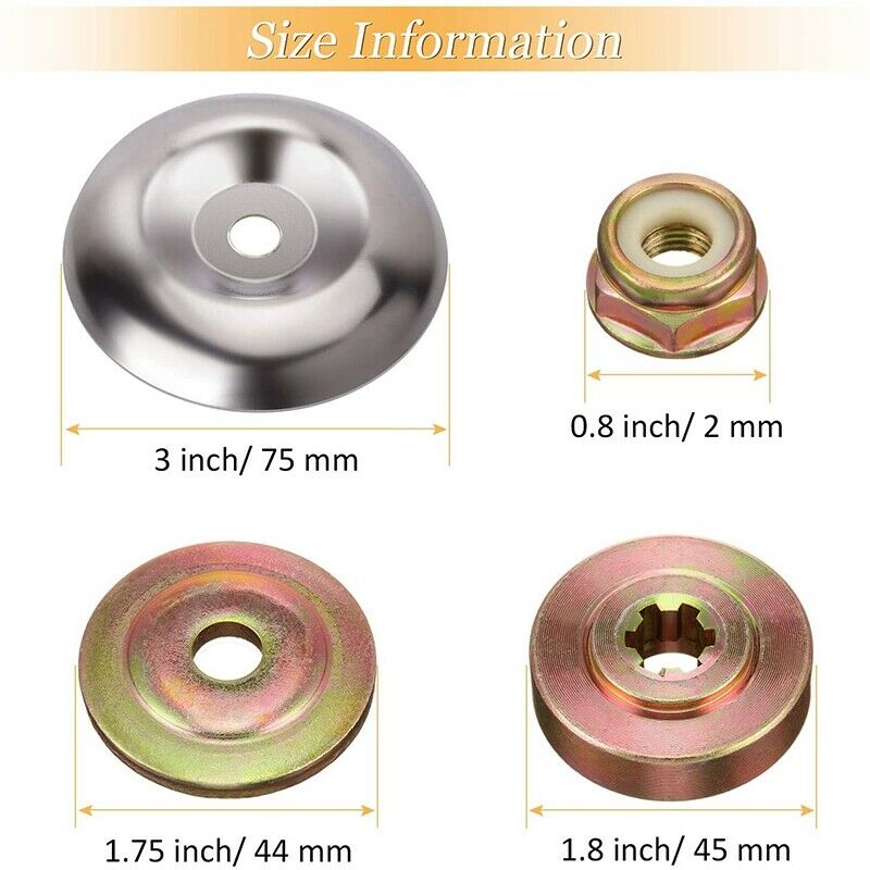 8 Pieces Weed Lawnmower Blade Adapter Kit Weed Grass Blade Adapter Include ThrY5