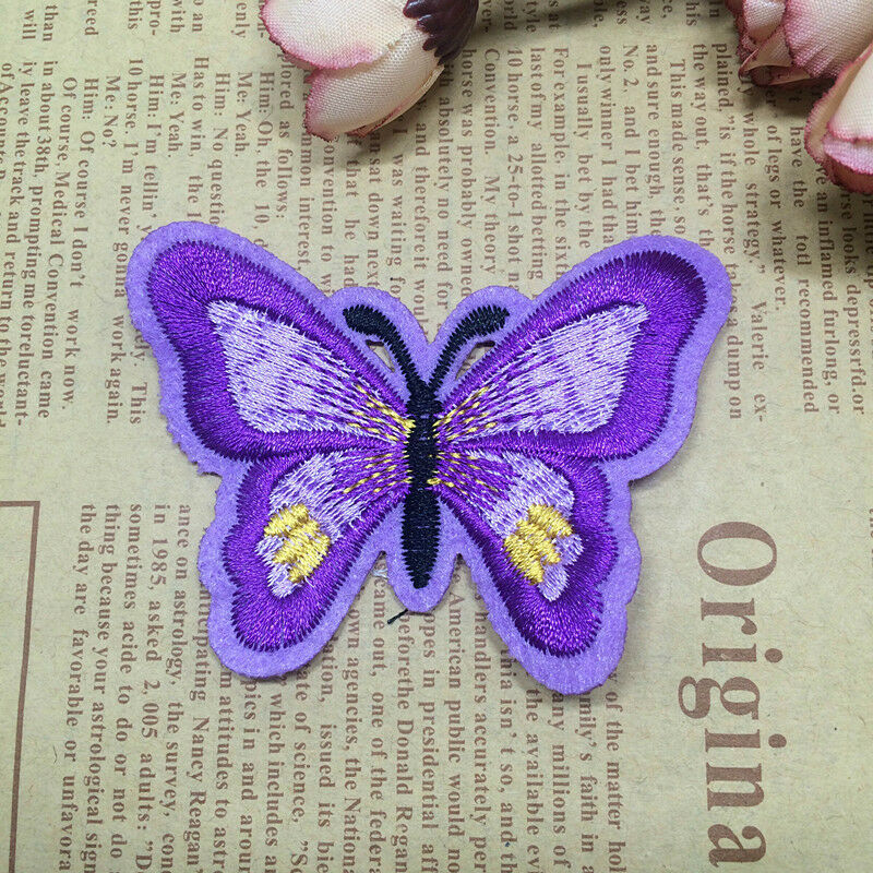 10 PCS Embroidery Butterfly Embroidered Sew On Patch Badge Fabric Applique DIY