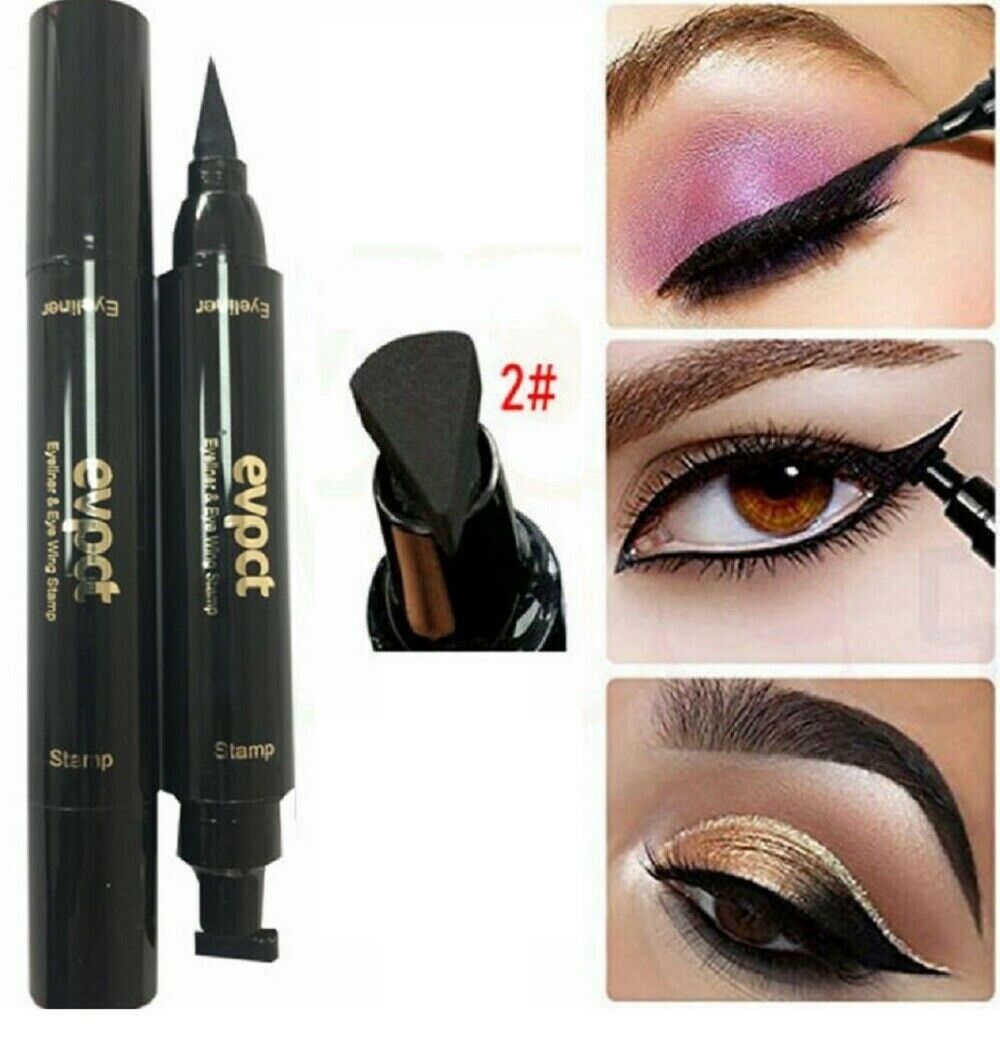 Double Head Liquid Eyeliner Pen Eye Liner Pencil Stamp Black Waterproof Make up