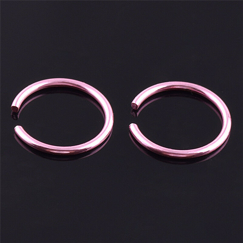 40x Colorful Stainless Steel Nose Rings Piercing Lip Hoop Piercing Jewelry N Tt