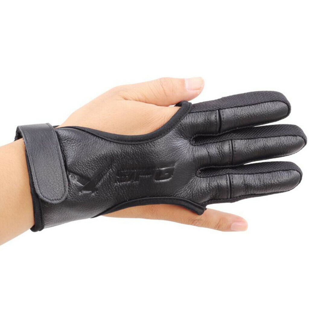 Archery 3 Finger Guard Protector Leather Finger Gear Safety Gloves XL