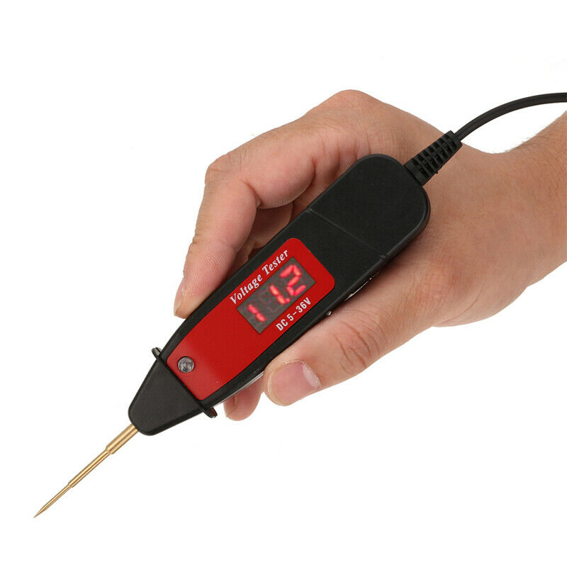 Car Voltage Detector Test Pen 1.65m Extended Spring Line w/ ON OFF Switch5-36V