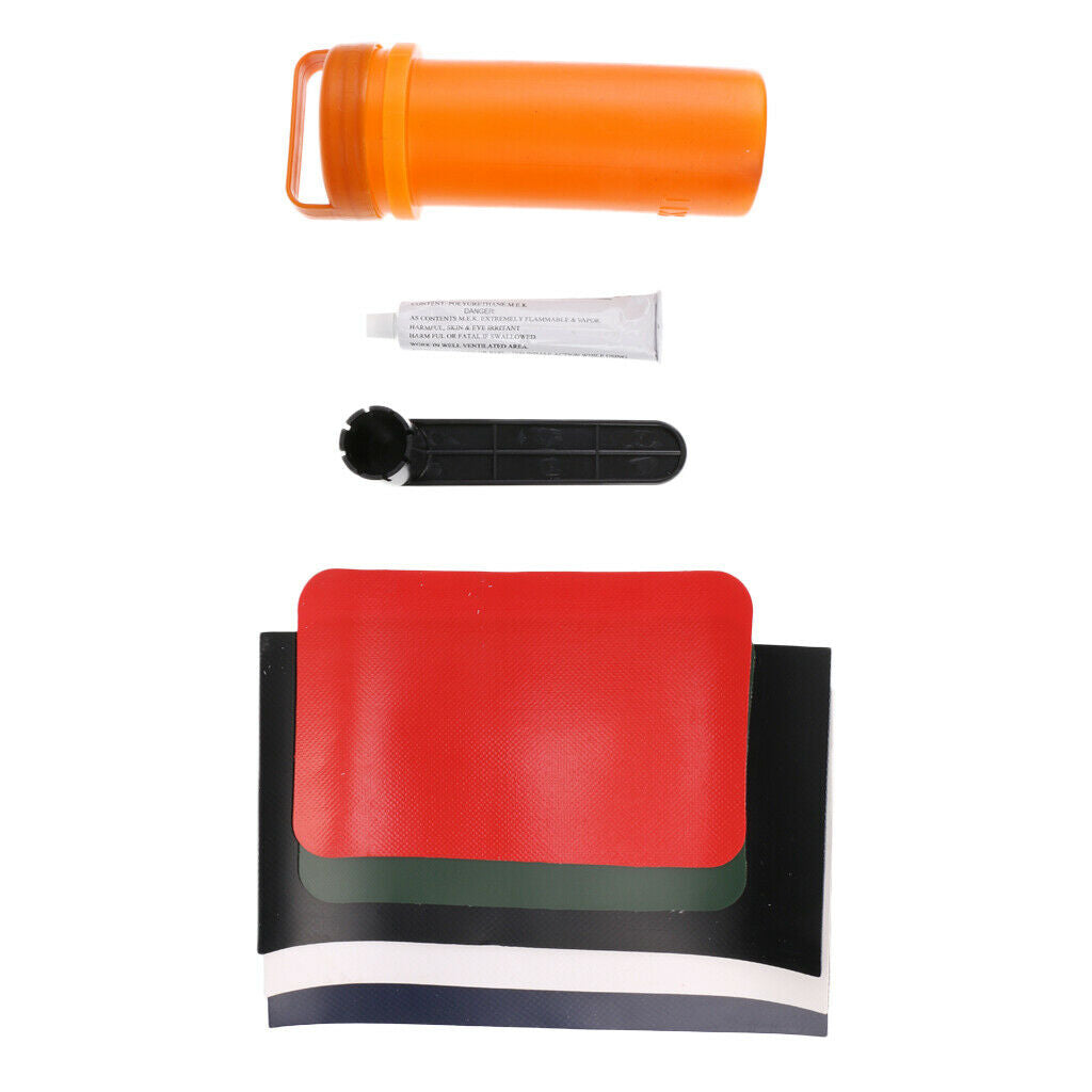 Boat PVC Repair Patch Canoe Repairing Kit Patches Inflated Fixing Glue Tool Case