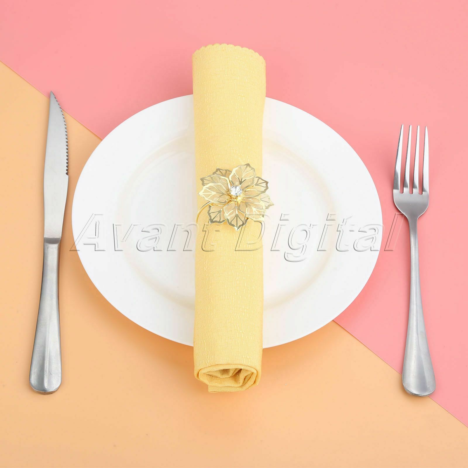 6pcs Flowers Napkin Rings Serviette Holder Dinner Party Wedding Table Decoration