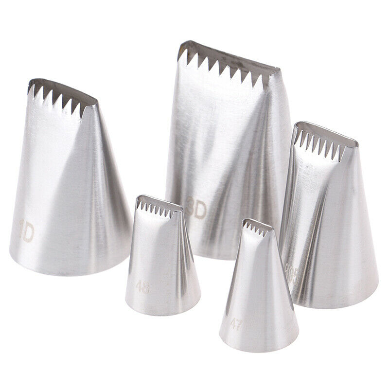 5pcs Basket Weave Tips Icing Piping Nozzle Stainless Steel Writing Tube Nozz3CBD