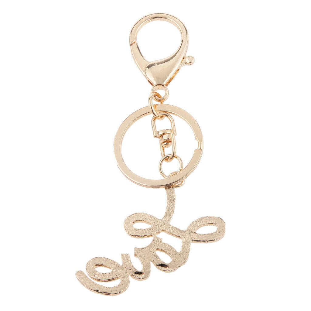 Shining White Stone Love Pendant Keychain Keyring Women Gift