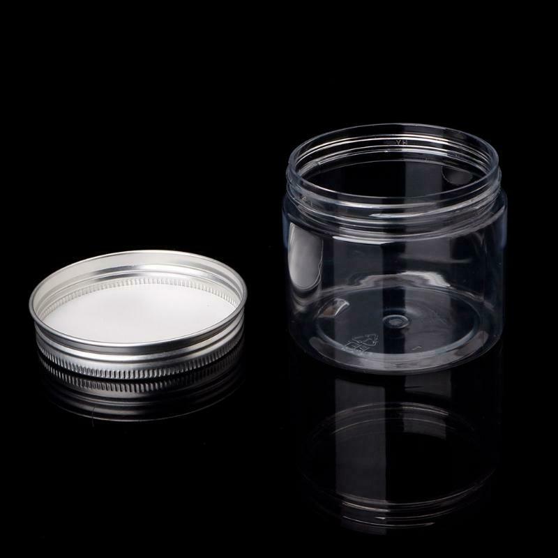 150ml Clear Round PET Jar With Aluminium Screw Lid Food Storage Container Sealed