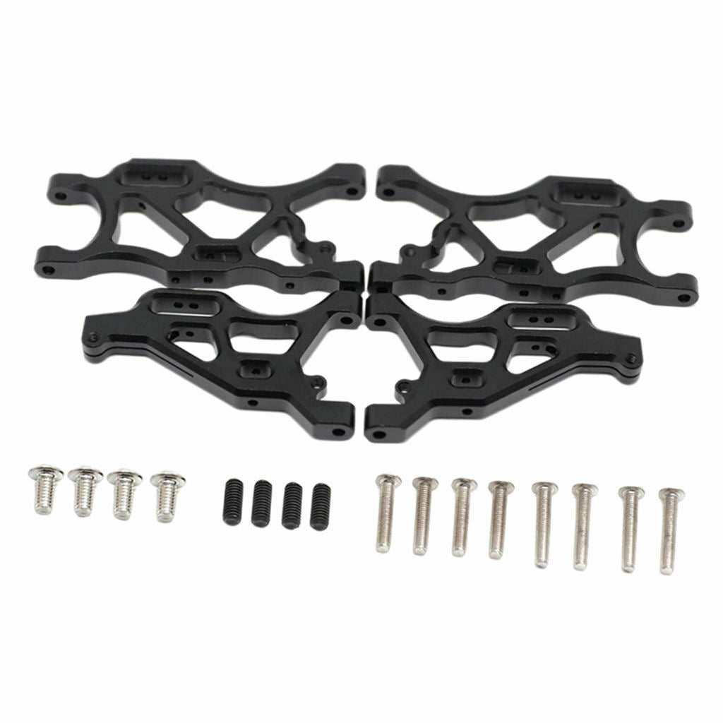 2x Front Rear Lower Arms for ARA109011 1/7 RC Car Spare Parts Replacement Black