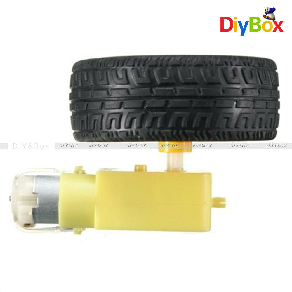 Smart Car Robot Plastic Tire Wheel with DC 3-6V Gear Motor for Arduino
