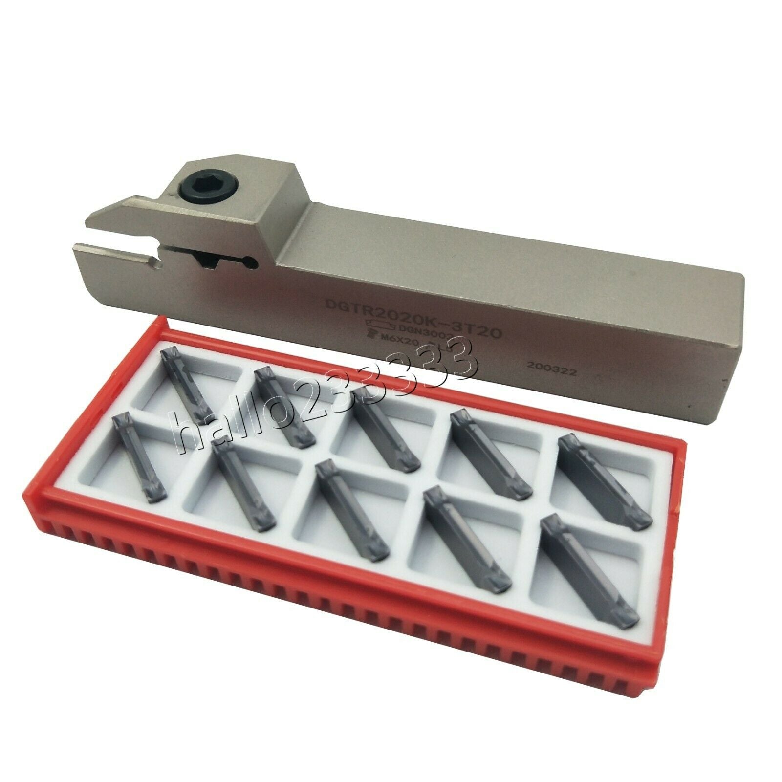 DGTR2020K-3T20 CNC Lathe Grooving Cut-Off Tool+1PC DGN3002C IC908 carbide insert