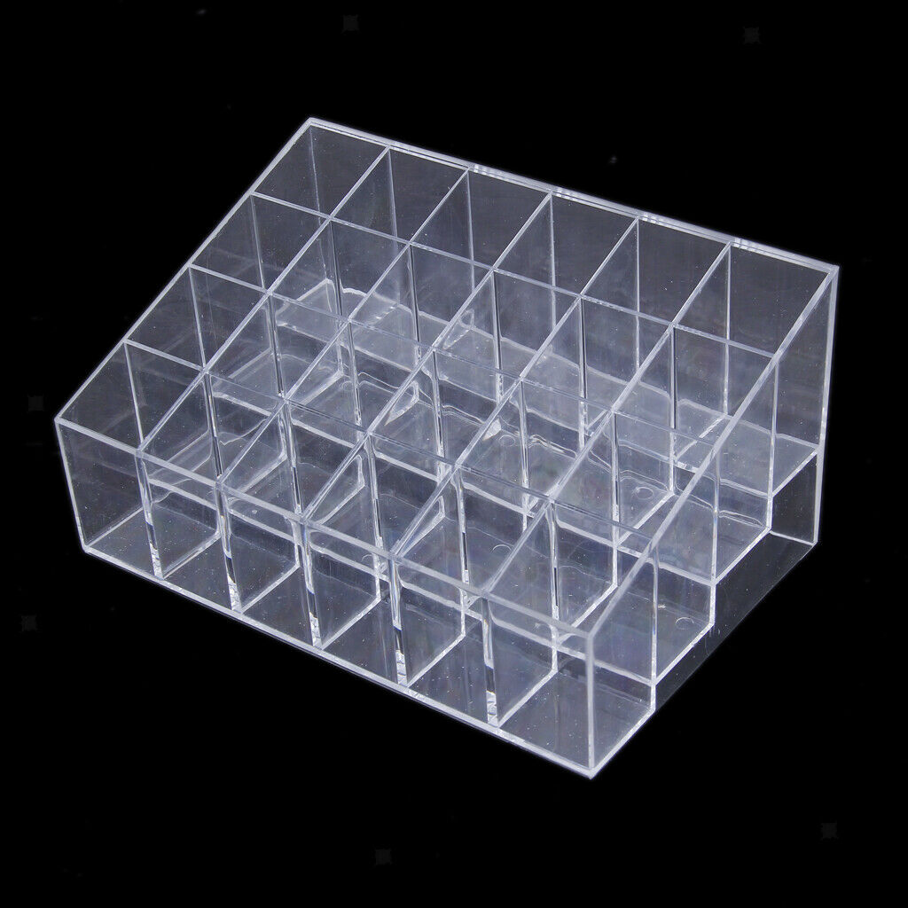 24 Slots Acrylic Lipstick Cosmetics Display Stand Case Organizer Box Rack