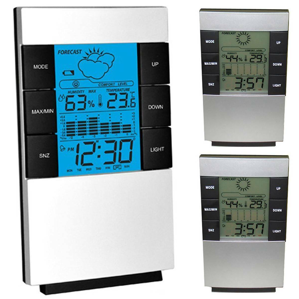 Simple Digital Electronic Weather Alarm Clock Home Room Temperature Hygrometer!
