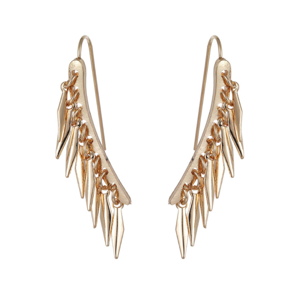 1 pair golden macrame tassel hook drop earring women fashion jewelry gifts
