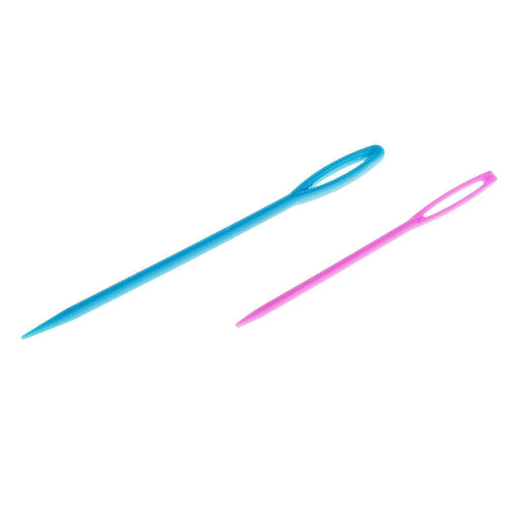 Plastic Handle Knitting Loom Hook & 2pcs Plastic Needles Set Knitting Tools