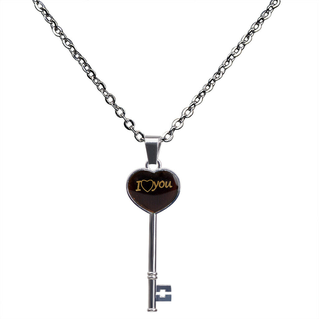 Novelty Temper Color Change Necklace I Love You Pendants Men Fashion Jewelry