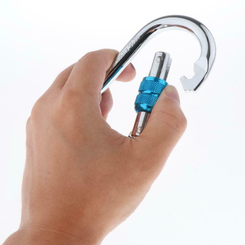 25KN O Ring Steel Screw Locking Carabiner Rock Climbing Rappelling Camping Swing