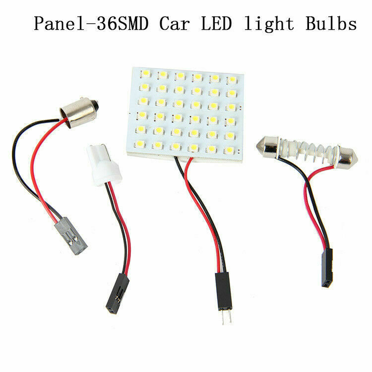 12V CAR 36 SMD LED Light Panel T10 Festoon Ba9s Dome Map Interior Bulb White