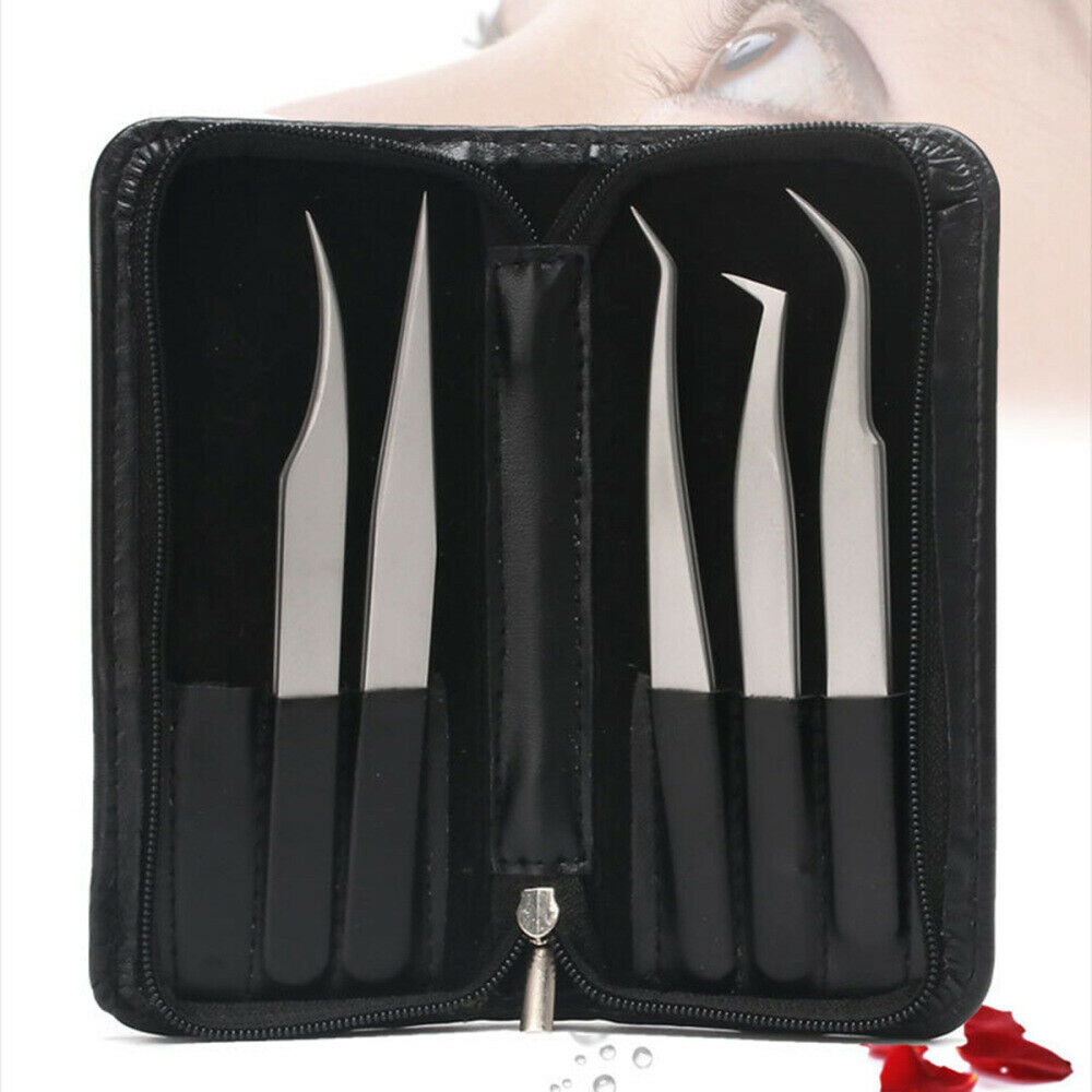 Eyelash Extension Volume Lash Tweezers Straight & Curved For Professional Makeup