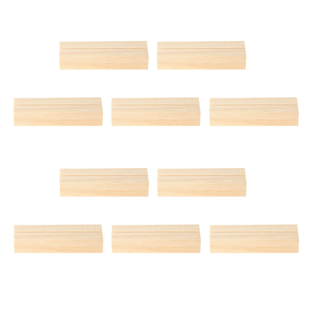 10Pcs Rustic Natural Wood Place Card Holder Message Memo Wedding Decoration