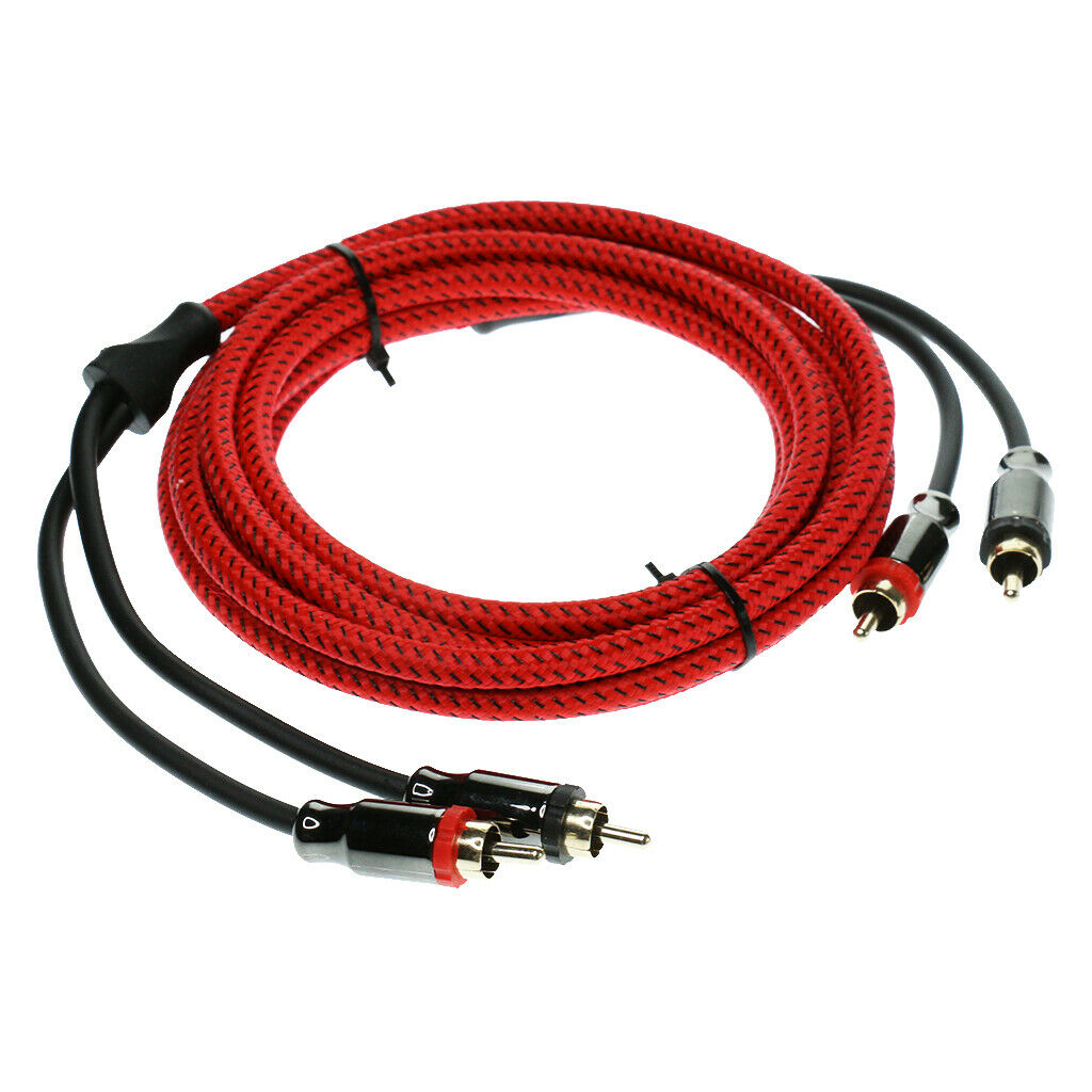 3 Meters 2RCA Male to 2RCA Male Car Stereo Audio Power Cable Wire Universal