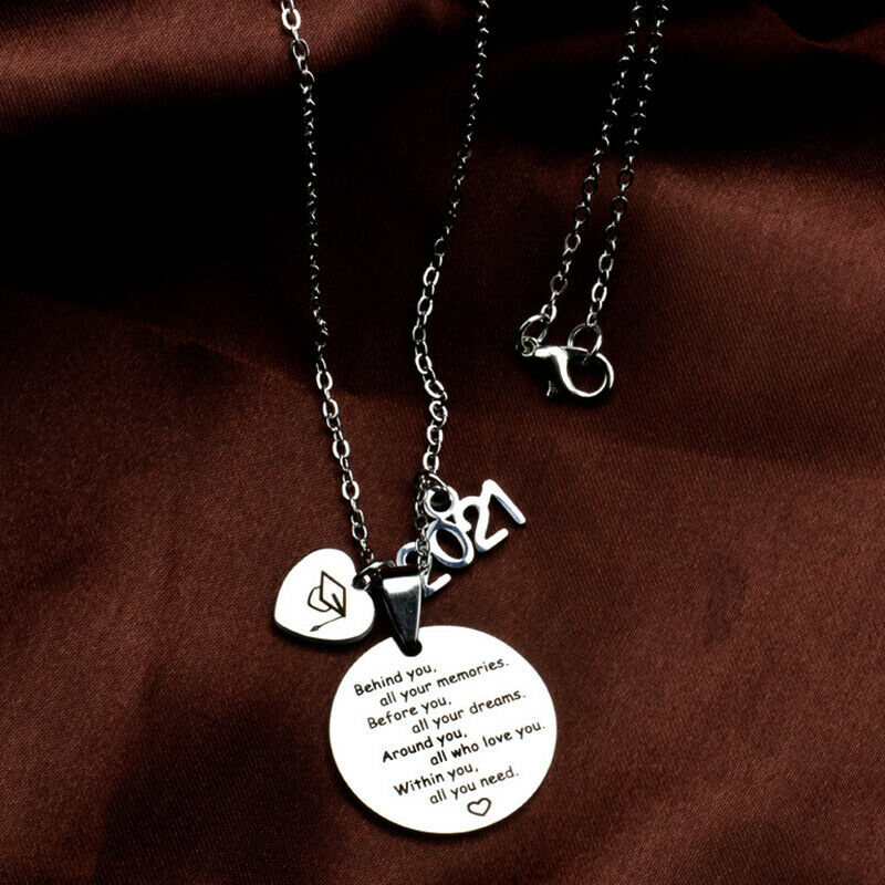 2021 Long Necklace Memorial Graduation Gift Stainless Steel Necklace FWF YQCHAU
