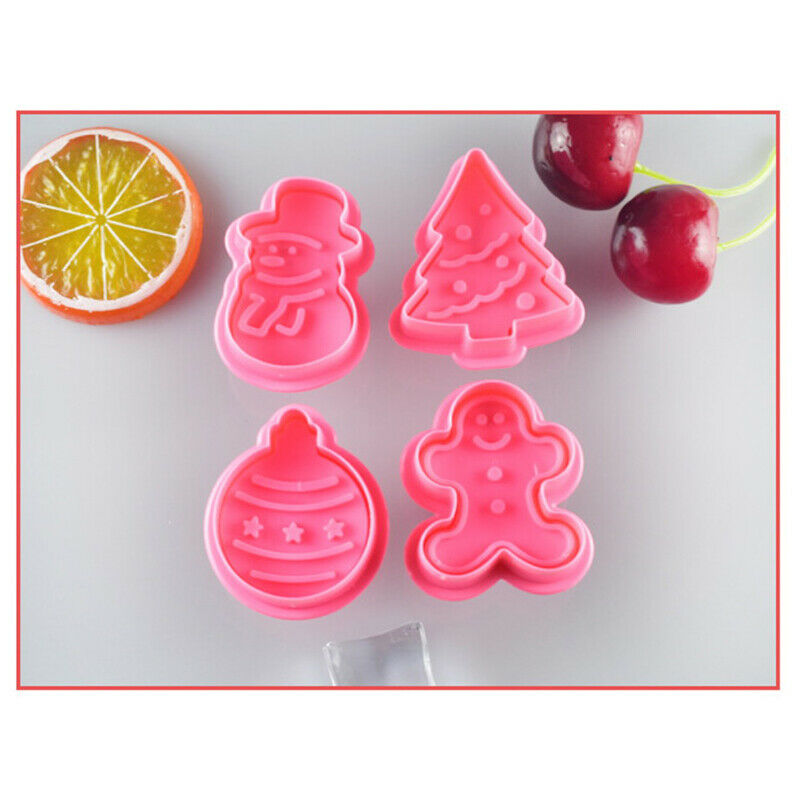Christmas Cookie Mold Cake DecoratingSnowman Xmas Tree Biscuit Man Spring M JD