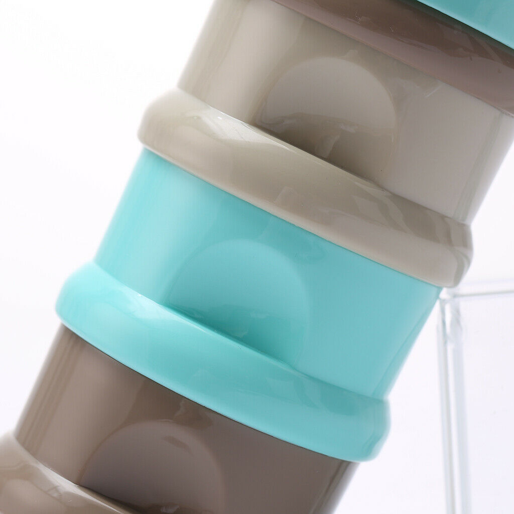 Baby Stackable Formula Dispenser & Snack Containers 3 Layers Non-Spill blue