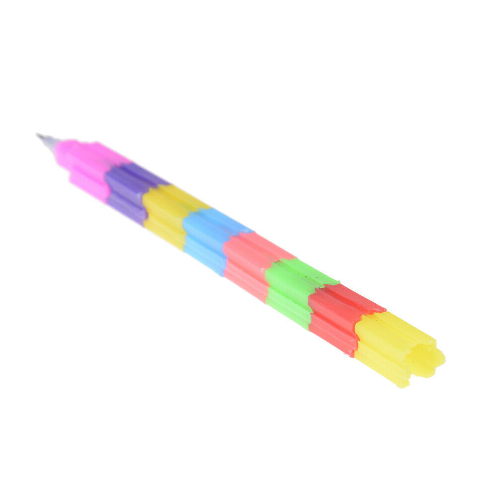 4 pcs/bag Creative rainbow multi-function building block pen pencil 8 knots Qx
