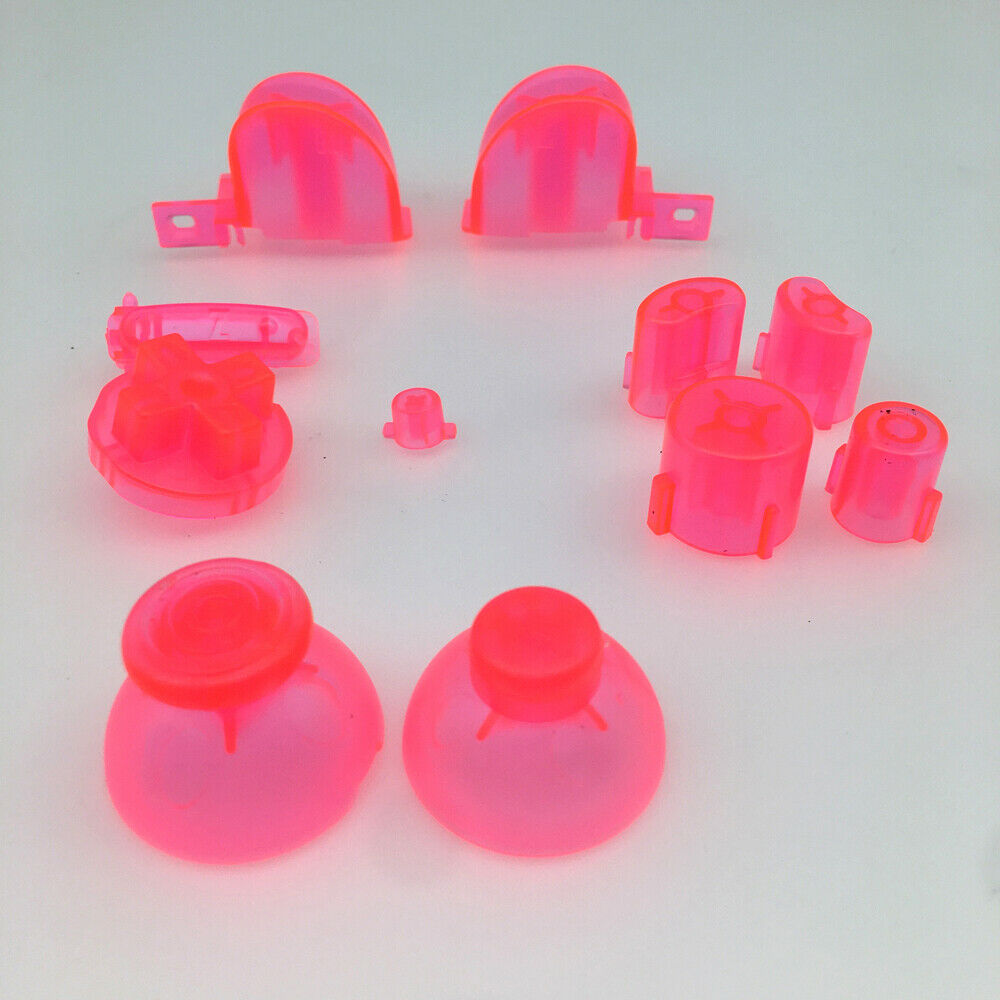 Clear pink ABXYZ/L R Buttons+Analog ThumbSticks D-pad for Nintendo Gamecube NGC