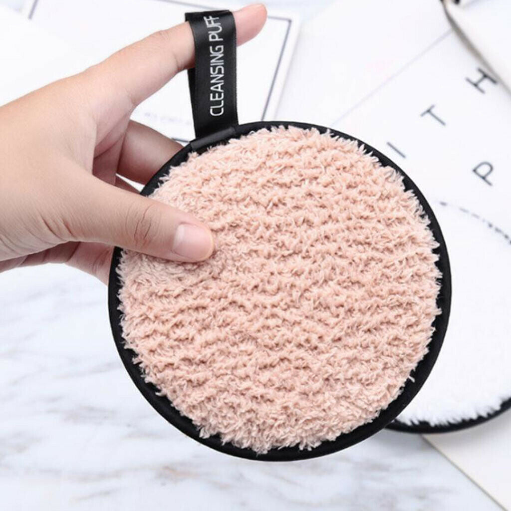 Microfiber Cloth Cotton Pads Sponge Makeup Remover Puff No pattern ( brown )