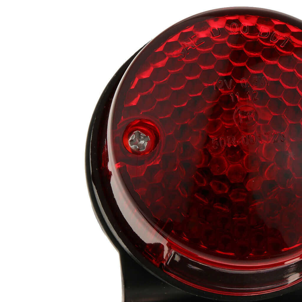 Motorcycle Round Reflector Amber Rear Tail Brake Stop Light Truck RV Trailer