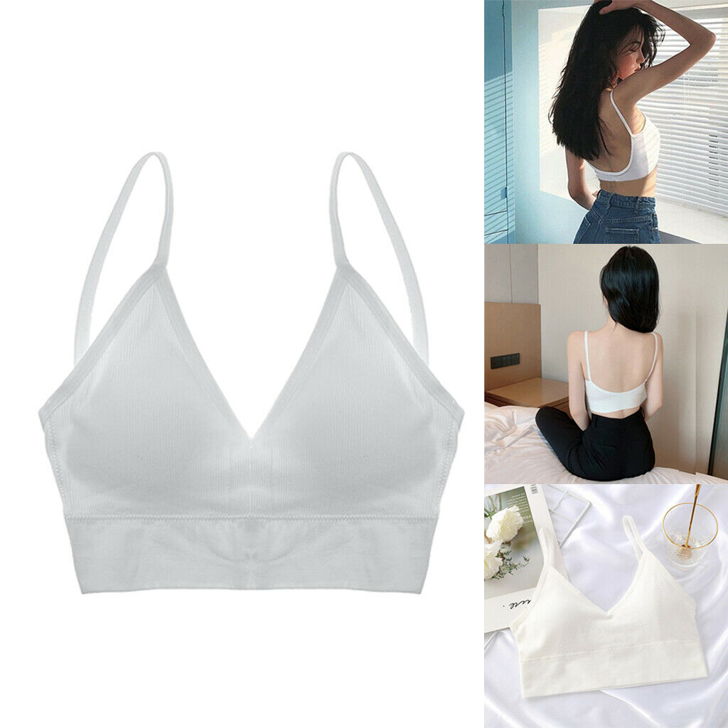 5x Womens Nylon V Neck Padded Bralette Comfort Bra Bustier Yoga Bra Set
