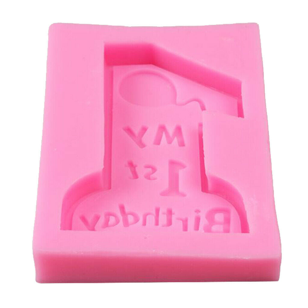 Silicone Number One Mold for Fondant Making Baby Birthday Cake Decor Mould